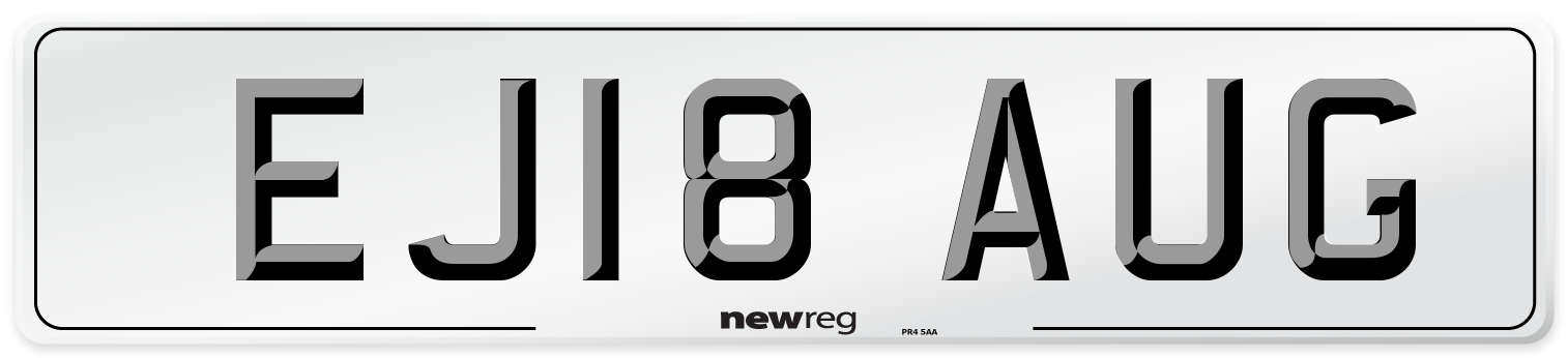 EJ18 AUG Number Plate from New Reg